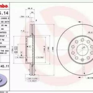 Brembo 09.9145.11 - Bremsscheibe (Nachtexpress)