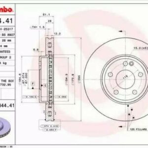 Brembo 09.B344.41 - Bremsscheibe (Nachtexpress)