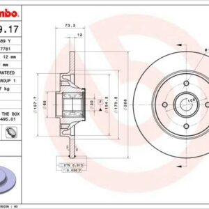 Brembo 08.A729.17 - Bremsscheibe (Nachtexpress)