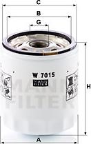 Mann-Filter W 7015 - Ölfilter (Nachtexpress)