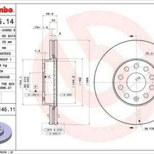 Brembo 09.9145.11 - Bremsscheibe (Nachtexpress)