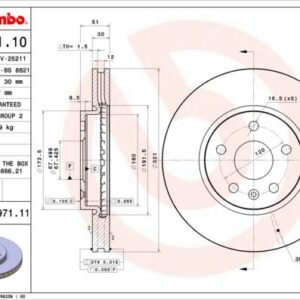 Brembo 09.A971.11 - Bremsscheibe (Nachtexpress)