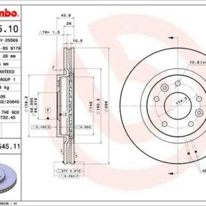 Brembo 09.C545.11 - Bremsscheibe (Nachtexpress)