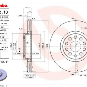 Brembo 09.9772.11 - Bremsscheibe (Nachtexpress)