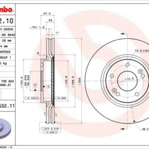 Brembo 09.A532.11 - Bremsscheibe (Nachtexpress)