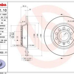 Brembo 08.A202.11 - Bremsscheibe (Nachtexpress)