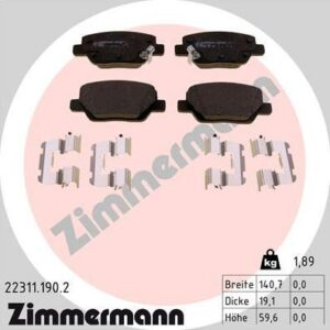 Zimmermann 22311.190.2 - Bremsbelagsatz, Scheibenbremse (Nachtexpress)
