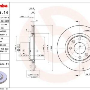 Brembo 09.8695.11 - Bremsscheibe (Nachtexpress)