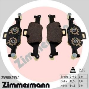 Zimmermann 25900.195.1 - Bremsbelagsatz, Scheibenbremse (Nachtexpress)