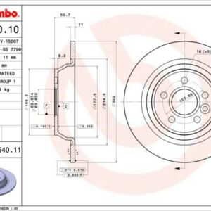 Brembo 08.A540.11 - Bremsscheibe (Nachtexpress)
