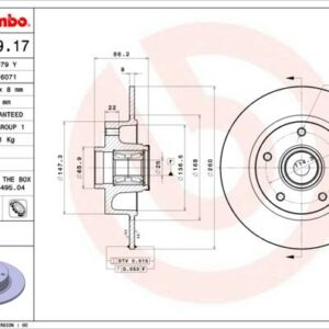 Brembo 08.B369.17 - Bremsscheibe (Nachtexpress)