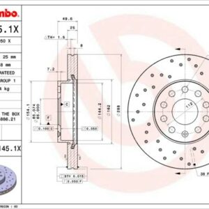 Brembo 09.9145.1X - Bremsscheibe (Nachtexpress)