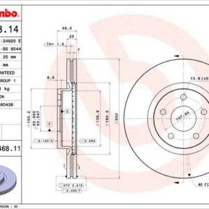 Brembo 09.9468.11 - Bremsscheibe (Nachtexpress)