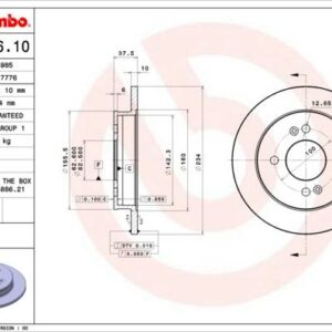 Brembo 08.A916.10 - Bremsscheibe (Nachtexpress)