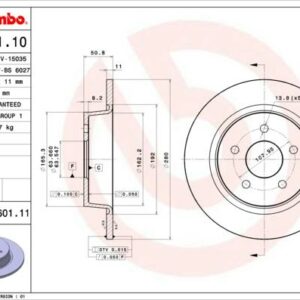 Brembo 08.B601.11 - Bremsscheibe (Nachtexpress)