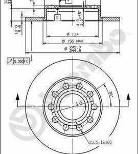 Brembo 08.9136.11 - Bremsscheibe (Nachtexpress)