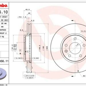 Brembo 09.B356.11 - Bremsscheibe (Nachtexpress)