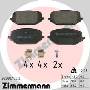 Zimmermann 26588.180.2 - Bremsbelagsatz, Scheibenbremse (Nachtexpress)