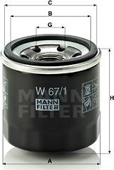 Mann-Filter W 67/1 - Ölfilter (Nachtexpress)