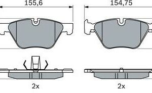 BOSCH 0 986 424 620 - Bremsbelagsatz, Scheibenbremse (Nachtexpress)