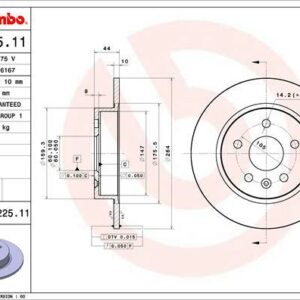Brembo 08.D225.11 - Bremsscheibe (Nachtexpress)