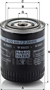 Mann-Filter W 930/21 - Ölfilter (Nachtexpress)