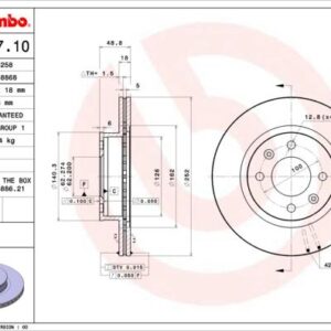 Brembo 09.A867.10 - Bremsscheibe (Nachtexpress)