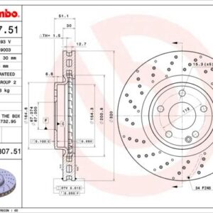 Brembo 09.B807.51 - Bremsscheibe (Nachtexpress)