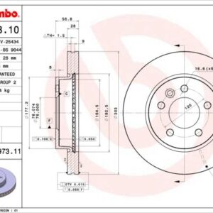 Brembo 09.B973.11 - Bremsscheibe (Nachtexpress)