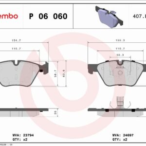 Brembo P 06 060 - Bremsbelagsatz, Scheibenbremse (Nachtexpress)