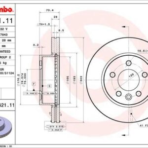 Brembo 09.D421.11 - Bremsscheibe (Nacht)