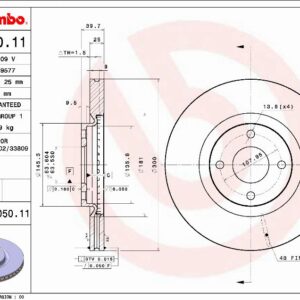 Brembo 09.D050.11 - Bremsscheibe (Nacht)