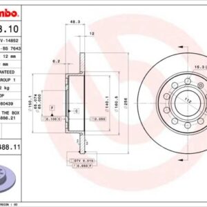 Brembo 08.9488.11 - Bremsscheibe (Nacht)