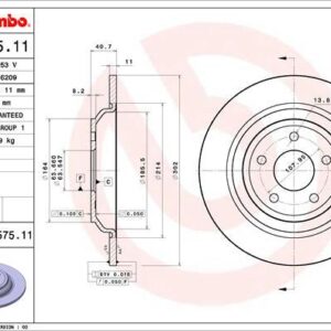 Brembo 08.D575.11 - Bremsscheibe (Nacht)