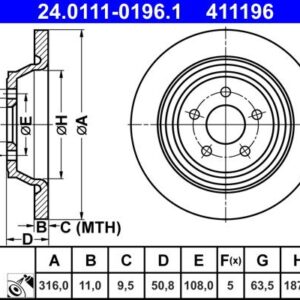 ATE 24.0111-0196.1 - Bremsscheibe (48h-Zulieferer)