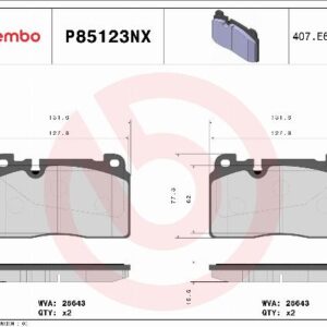 Brembo P85123NX - Bremsbelagsatz, Scheibenbremse (Nacht)