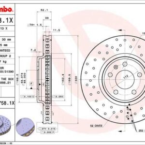 Brembo 09.A758.1X - Bremsscheibe (Nacht)