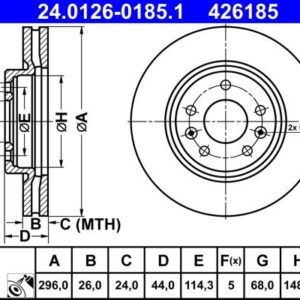 ATE 24.0126-0185.1 - Bremsscheibe (48h-Zulieferer)