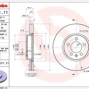 Brembo 09.D571.11 - Bremsscheibe (Nacht)