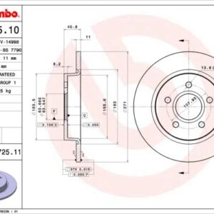 Brembo 08.A725.11 - Bremsscheibe (Nacht)