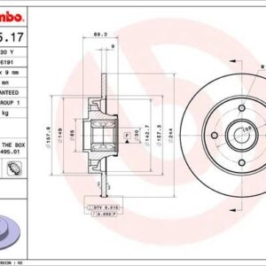 Brembo 08.D205.17 - Bremsscheibe (Nacht)